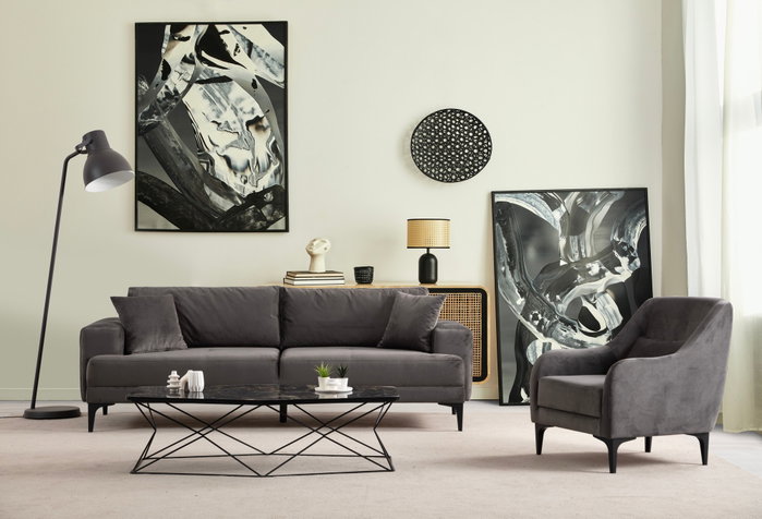 Atelier Del Sofa Sofá 3 Plazas Astana - Antracita